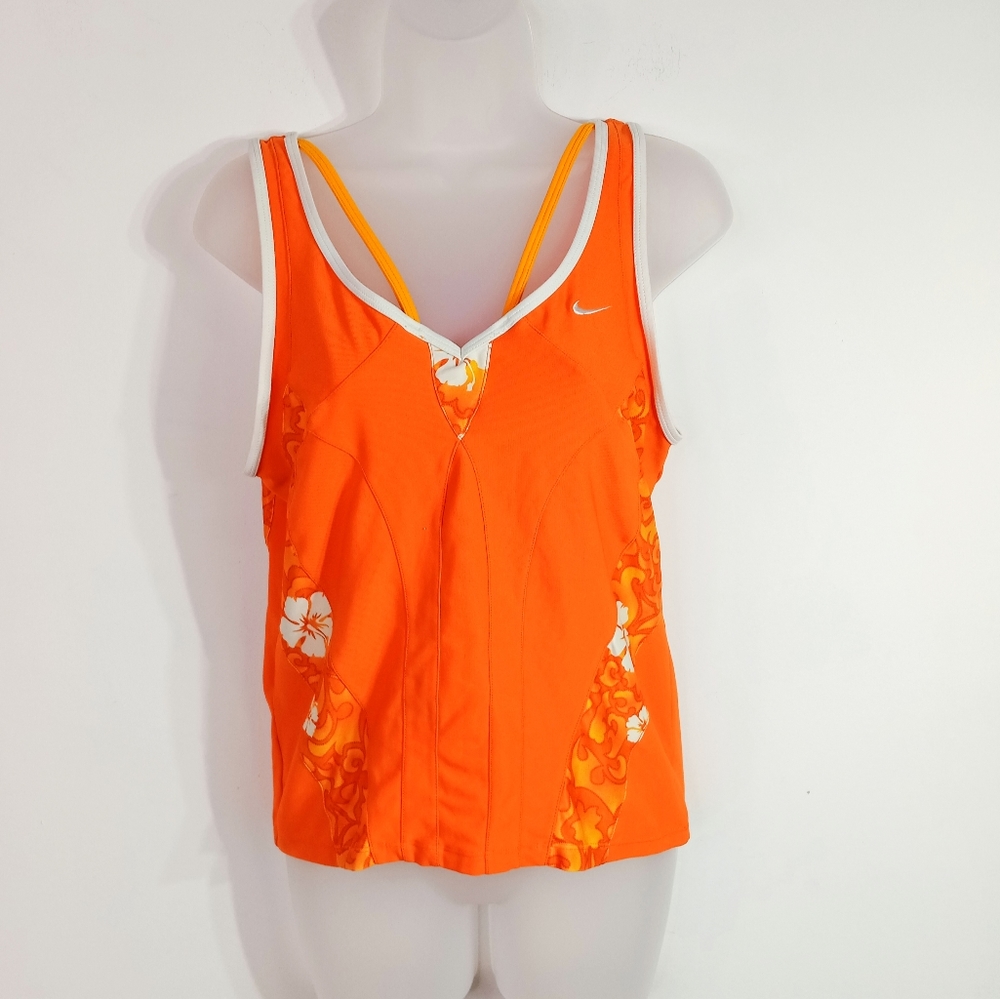 Nike Hawaiian Athletic Tank Top  Dri-Fit  Bright Orange  Girls Large